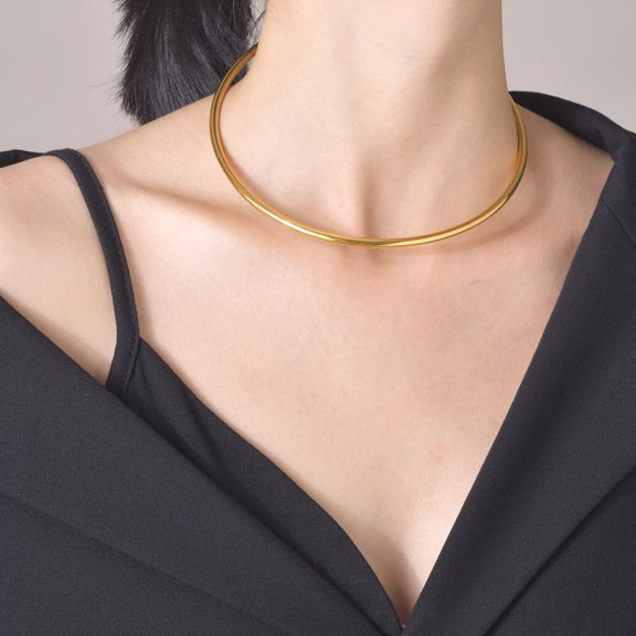 Chain Choker Necklace for Women, 14K Gold Filled Sentimental Romantic Valentine Timeless Daily Wear Style Jewelry