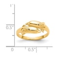 thumbnail image 2 of 14k Yellow Gold Solid Polished Double Dolphin Ring Size 6.00 Ring for Women - 2.5 Grams, 2 of 2