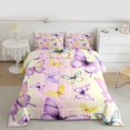 thumbnail image 2 of Homewish Kids Dreamy Butterfly Full Size Comforter Sets, Magic Animal Bedding Comforter Set, Yellow Purple Cartoon Reversible Bedding Sets, Luxury Bedroom Decor, 3-Piece, 2 of 8