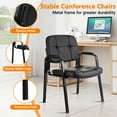 thumbnail image 4 of CLATINA Waiting Room Guest Chair with Bonded Leather Padded Arm Rest for Office Reception and Conference Desk Black 2 Pack, 4 of 9