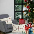 thumbnail image 5 of Christmas Pillow Covers 12 x 20 Inch Set of 2 Merry Christmas Believe White Throw Pillow Covers Winter Xmas Winter Holiday Decorative Cushion Cases for Sofa Couch, 5 of 6