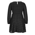 thumbnail image 3 of Fesfesfes Women Dress Leisure Comfortable Elastic Waist Solid V-Neck Long Sleeves Dress Under $10, 3 of 7