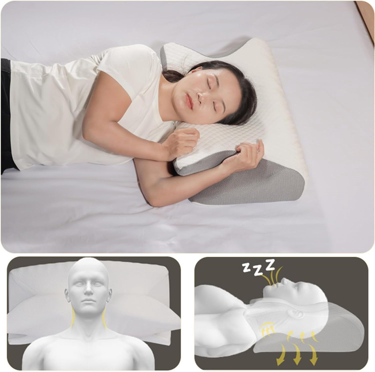 Sleep Apnea Pillow, 2026 Upgraded Cervical Pillow for Sleep Apnea, for Side Sleepers, Back Sleepers, Stomach Sleepers