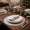 Gray, variant on Gold Foil Luxury Bow Western Table Mat 15x15 Inch Square PVC Heat Insulation Waterproof, For Hotel Home Dining