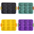 thumbnail image 3 of Silicone Cake Mold 9-Cavity Oval DIY Baking Pan Non-stick Baking Pan Chocolate Silicone Cake Mold Bread Pancake Non-stick Bakeware Tool, Gray, 3 of 9