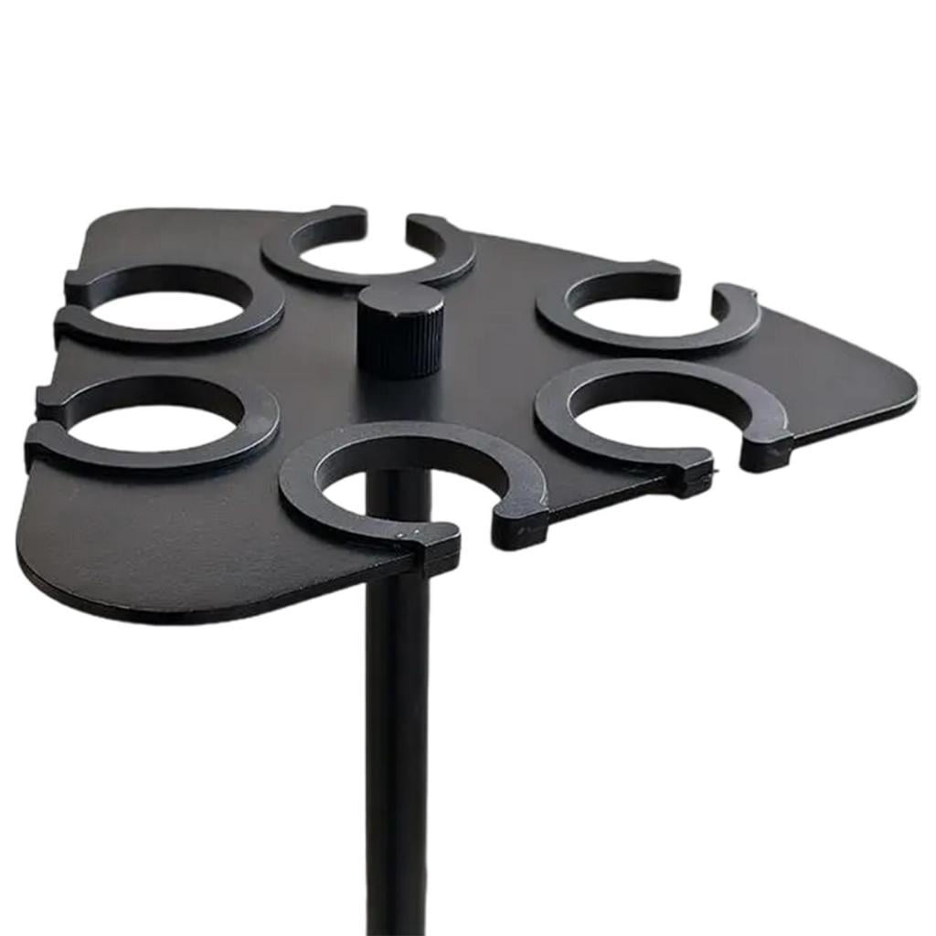 Wzmzjy Desktop Mic Stand Holder- Anti-Slip Tray for Multiple Wired/Wireless Microphones 6 Slot