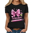 thumbnail image 2 of Xuyuer Women Graphic Print Round Neck Short Sleeve T-Shirt, Summer T-Shirt For School Season, 2 of 5