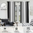 thumbnail image 3 of Black and White Window Curtain Grey Gray Ombre Silver Cool Mens Boys Dark Gothic Art Artistic Trendy Living Room Bedroom Window Drapes Treatment Fabric 1 Pair Home Decor, 42" W x 63" L, Modern, 3 of 6