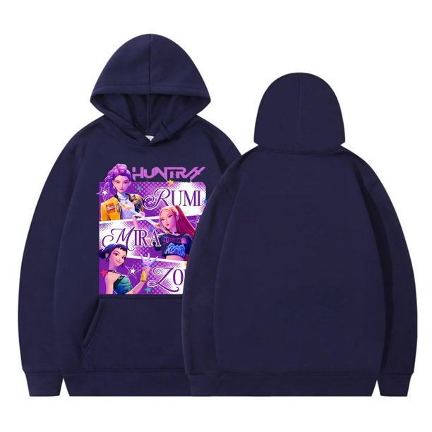 Moonsky Sudadera con capucha de moda para mujer de la cantante pop Dem/0n HUNTR/X con jersey corto, suave y cómoda, top de manga larga para uso informal en primavera, otoño e invierno. XL