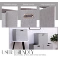 thumbnail image 3 of Cube Storage Bins 13×13 Linen Foldable Box with Handles, Collapsible Organization Basket Set of 4 Large Capacity Grewer for Closet Shelf Cabinet Bookcase Bedroom, Silver Grey, 3 of 12
