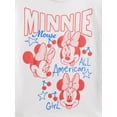 thumbnail image 5 of Minnie Mouse Toddler Graphic Americana Crewneck Tee with Short Sleeves, Sizes 12M-5T, 5 of 6