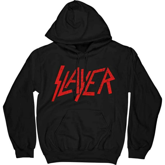 Slayer Unisex Pullover Hoodie Sweatshirt Distressed Logo (Small)