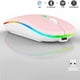 thumbnail image 3 of Ratón inalámbrico Bluetooth Guiheng LED recargable rosa, 3 of 7