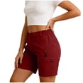 thumbnail image 2 of QATAINLAV Women's Lightweight Golf Long Cargo Shorts Summer Outdoor Travel Hiking Shorts with Pockets Vacation Clothes Wine M, 2 of 7