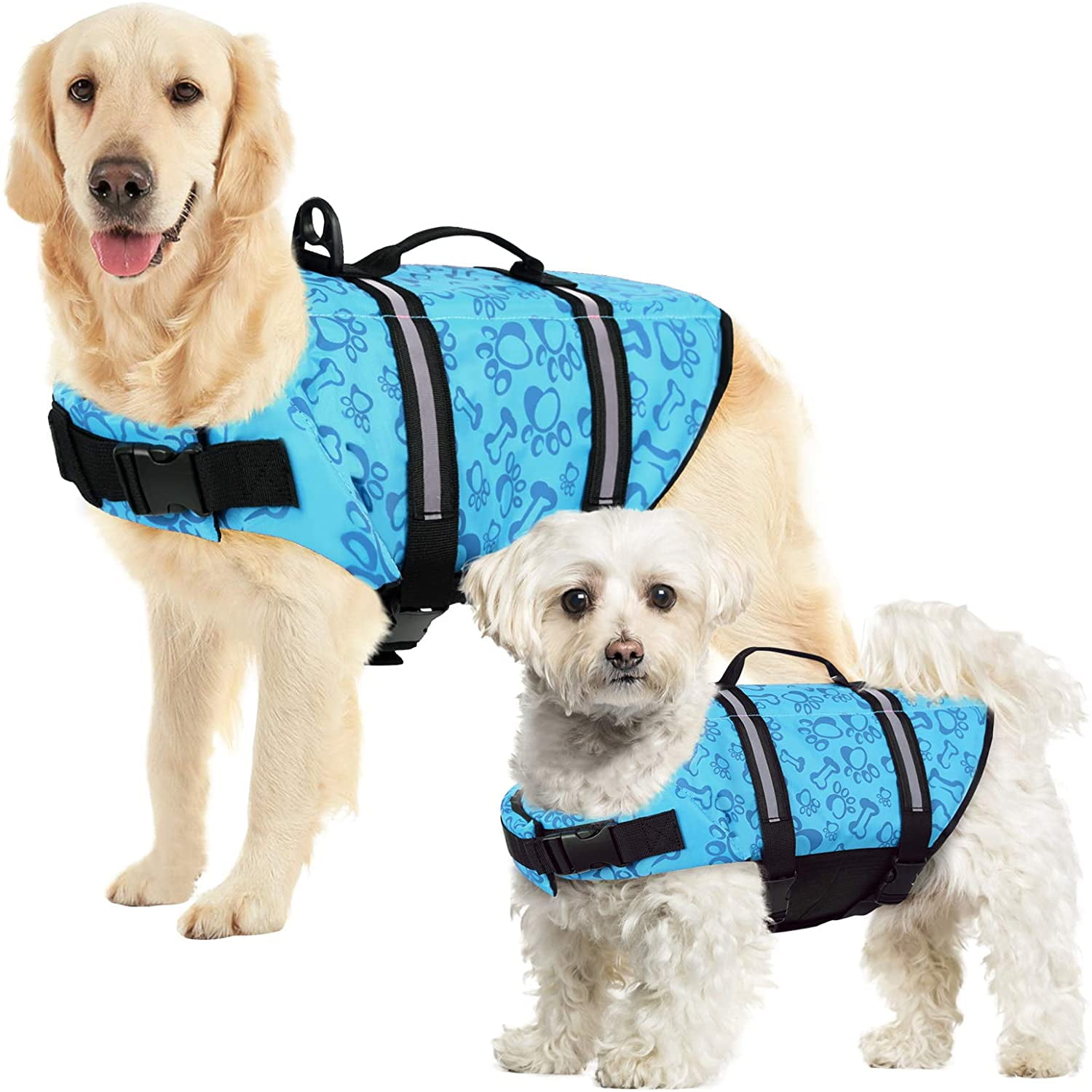 Adjustable Puppy Lifesaver Swimsuit Preserver for Small Medium Large Dogs Safety Pet Flotation Life Vest with Reflective Stripes and Rescue Handle SUNFURA Ripstop Dog Life Jacket Yellow, XL 