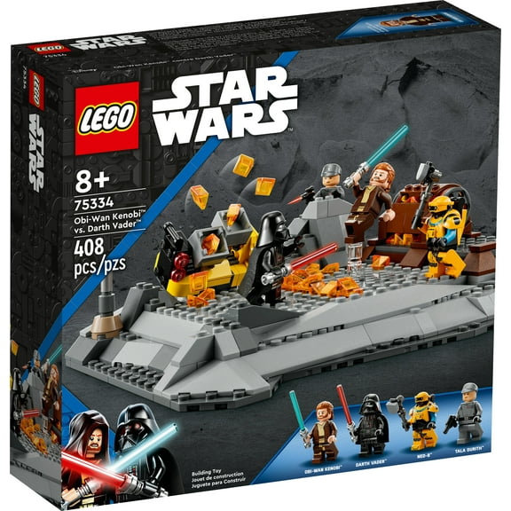 LEGO Star Wars Obi-Wan Kenobi vs. Darth Vader 75334, Buildable Action Toy, Battlefield Playset with 4 Minifigures and Lightsabers, Collectible Set