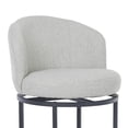 thumbnail image 7 of ClinQ Swivel Counter Height Bar Stools Set of 2, Fabric Upholstered Barrel Bar Chairs with Auto Return, Curved Back and Black Metal Frame, Gray, 7 of 7