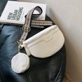 thumbnail image 2 of Bolso de pecho para mujer Bolso de cinturón de cuero PU Paquete casual femenino impermeable (Blanco) Wdftyju  Para Estrenar, 2 of 5