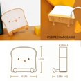 thumbnail image 6 of QANYI Cute Night Light Toast Bread LED Night lamp with Rechargeable, Portable Bedroom Bedside Bed lamp Birthday Gifts Ideas for Tween Teenage Teenager Teens Girls Boys Women, 6 of 8