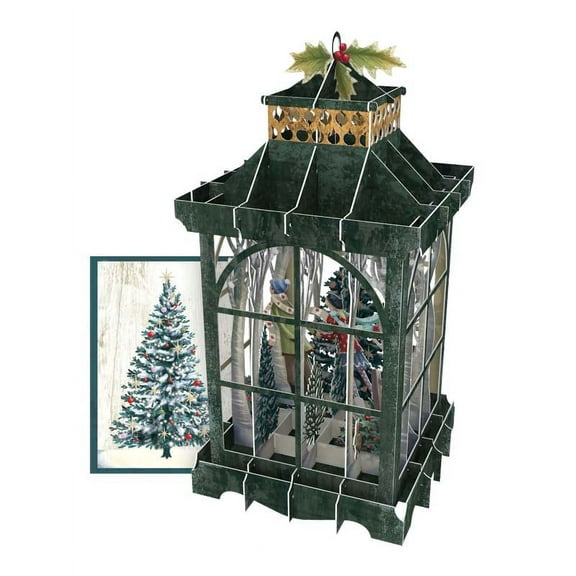 Notes & Queries 3D Pop Up Christmas Lantern Greeting Card