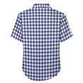 thumbnail image 5 of Vintage Plaid Casual Shirt Blue And White Checked Beach Loose Shirt Summer Vintage Blouses, 5 of 5