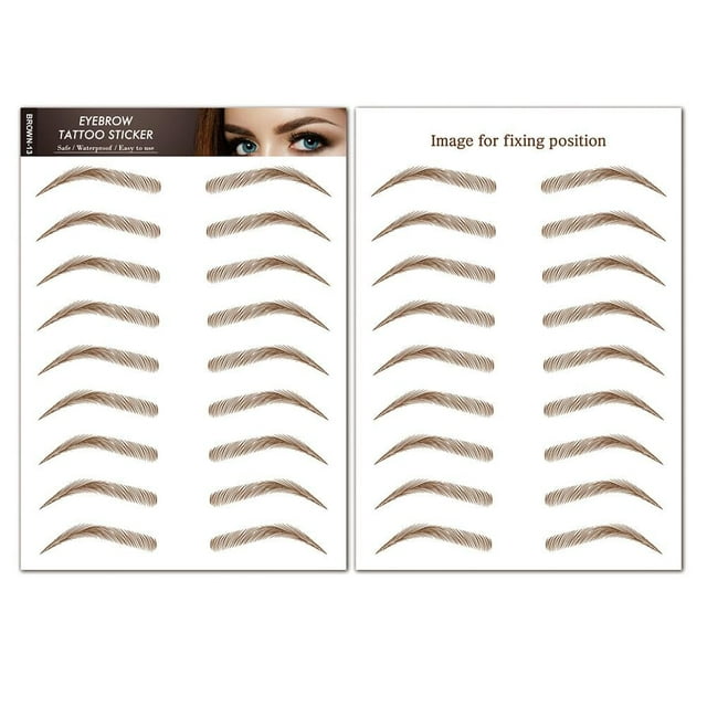 Autocollants de Tatouages Faux Sourcils Imperméables Semblables aux Cheveux Maquillage Marron Longs