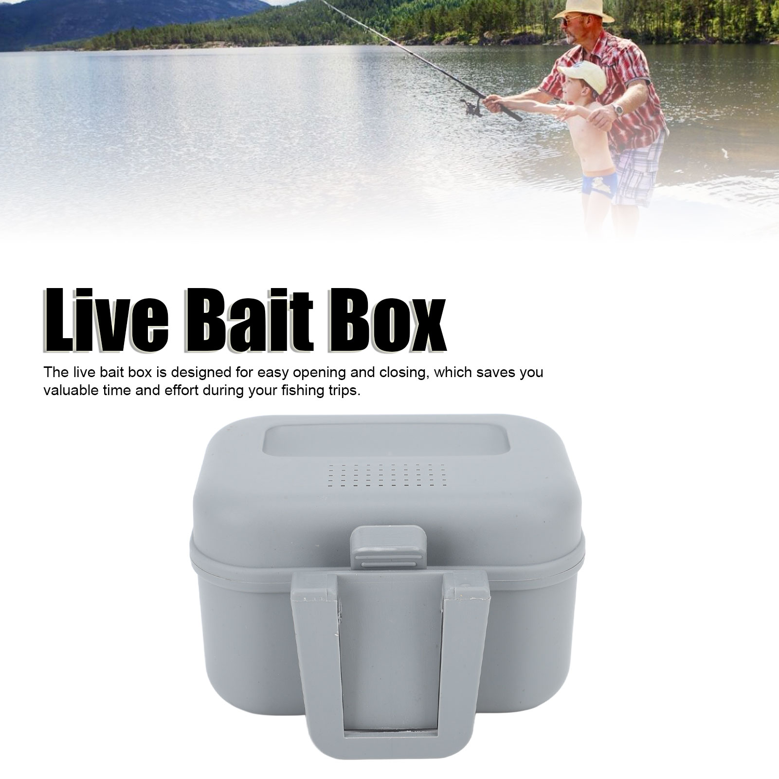 Boîte De Rangement étanche Pour Pêche - ABS, Double Verrouillage, Taille Grande 19,5x10x4,5 Cm - Gris
