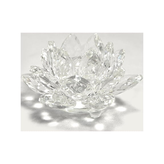 Zoogamo 4" Clear Crystal Lotus Flower – Glass Home Decor for Feng Shui with Clear Reflection & Gift Box
