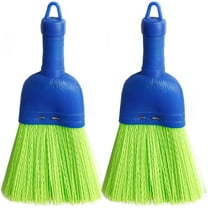 Whisk Broom, 2PCS Plastic Hand Broom with Thick Bristle, Mini Broom with Hang Holes, Hand Broom Brush for Tabletops, Windowsills, Corners, Furniture, Small Broom