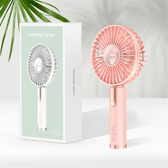 Ventilador de oficina de viento grande para el hogar, ventilador de mano portátil para niños, ventilador de escritorio pequeño, silencioso, carga Usb Fivean unisex