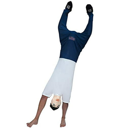 Mens Upside Down Dude Optical Illusion Costume for Bachelor Stag Party Fancy
