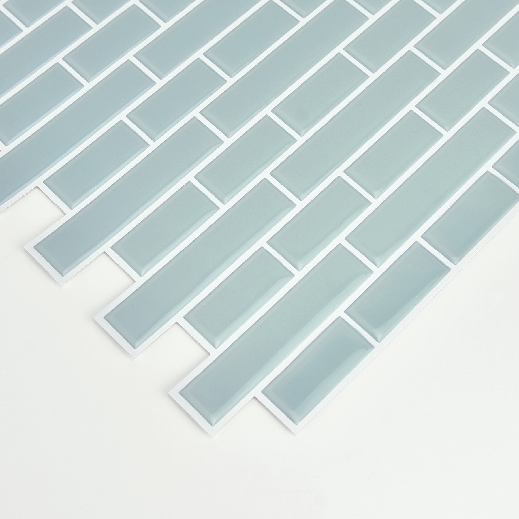 InHome 10.5 in. x 10.5 in Self-adhesive Blue Geometric Wall Decal (4-Pack)