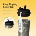 thumbnail image 3 of 18oz Travel Coffee Mug, 316 Stainless Steel Vacuum Insulated Tumbler with 2-in-1 Straw Lid & Strap, Camouflage Print, 3 of 6