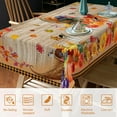 thumbnail image 3 of Thanksgiving Tablecloth Rectangle 60 x 84, Turkey Fall Pumpkins Maple Leaves Table Cloth Farmhouse Holiday Table Cover for Dining Room Kitchen Indoor Decor, 3 of 8