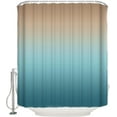 thumbnail image 4 of Ombre Texture Shower Curtain for Bathroom, Gradient Brown to Turquoise Teal Bath Curtain, Gradient Color Shower Curtain with Hooks Polyester Waterproof Home Bathtub Decor, 72 x 72 Inch, 4 of 6