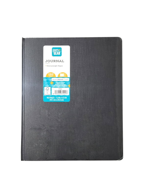 Pen+Gear Lined Paper Hard Cover Journal, Black, 192 Pages, 7.5" x 9.75"