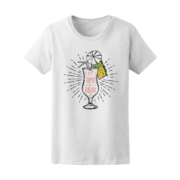 Time Relax Pina Colada Cocktail T-Shirt Women -Image by Shutterstock, Female Medium