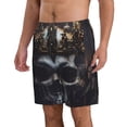 thumbnail image 2 of Cauagu Royal Skull With Golden Crown Print Men's Swim Trunks,Hawaiian Bathing Suit Swimsuits Beach Shorts with Pockets for Men Quick Dry Swimming Board Shorts-Small, 2 of 6