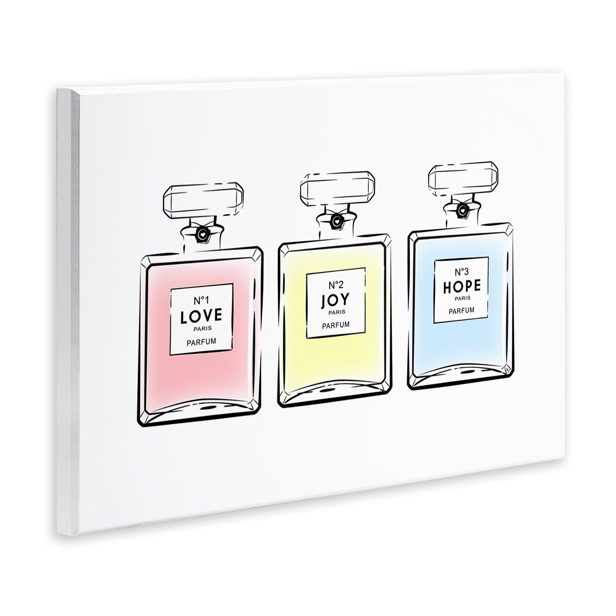 Stupell Industries Love Hope Joy Perfumes Fashion Painting Unframed Art Print Wall Art, 15 x 10
