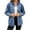 *Dark Blue, variant on ClodeEU Women's Classic Button Down Denim Shirt Jacket,Casual Loose Jean Shacket ,Women's Plus L