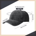 thumbnail image 2 of Bocaoying 3 Pcs Washed Cotton Baseball Caps for Men Women, Breathable Retro Adjustable Dad Hats with Crown, Curved Brim Ball Caps for Running, Outdoor, Daily Casual Wear, Grey/Blue/Pink, 2 of 7