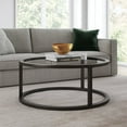 thumbnail image 2 of Henn&Hart Table Basse Base Ronde en Métal Pedastal Finition Noire et Bronze, 2 of 8