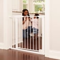 thumbnail image 1 of Toddleroo by North States Bright Choice Auto-Close Baby Gate with Door. Pressure Mounted Baby Gate for Doorways, Child Gate Fits Openings 29.75” to 40.5” Wide. (30 Tall, White), 1 of 5
