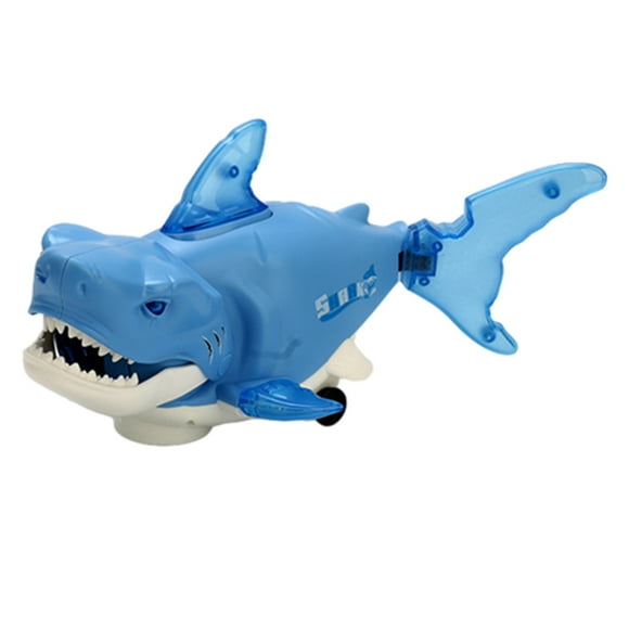 Blue Swimming Predator Fish Toy Water Action Simulation Glowing Effects Educational Play