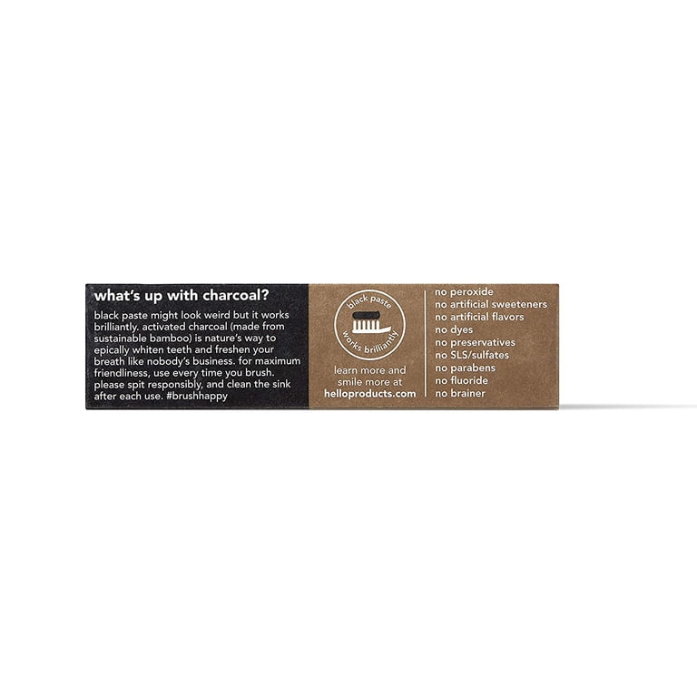 Hello Oral Care Activated Charcoal Fluoride-Free Toothpaste, 3-Pack, Fresh Mint photo 2