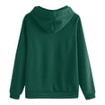 thumbnail image 4 of Women's Plus Size Solid Color Drawstring Hooded Sweatshirt,Autumn Winter Fashion Thermal Plush Oversized Pullover with Pockets,Casual Streetwear Loungewear Top for Daily Wear,Holiday Outfits Green S, 4 of 4