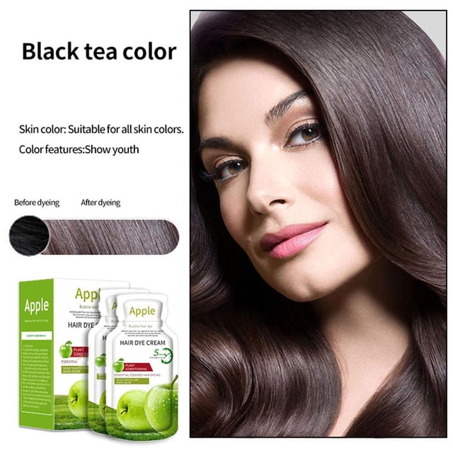 Apple Hair Dye Cream Scalp Healthy Care Shine Color per Pack,./ 30ml