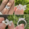thumbnail image 3 of Flydeer 0.5CT Pear and Marquise-Cut 5A Zirconia with 925 Sterling Silver Butterfly Shaped Rings for Women Her Silver Size 7, 3 of 8