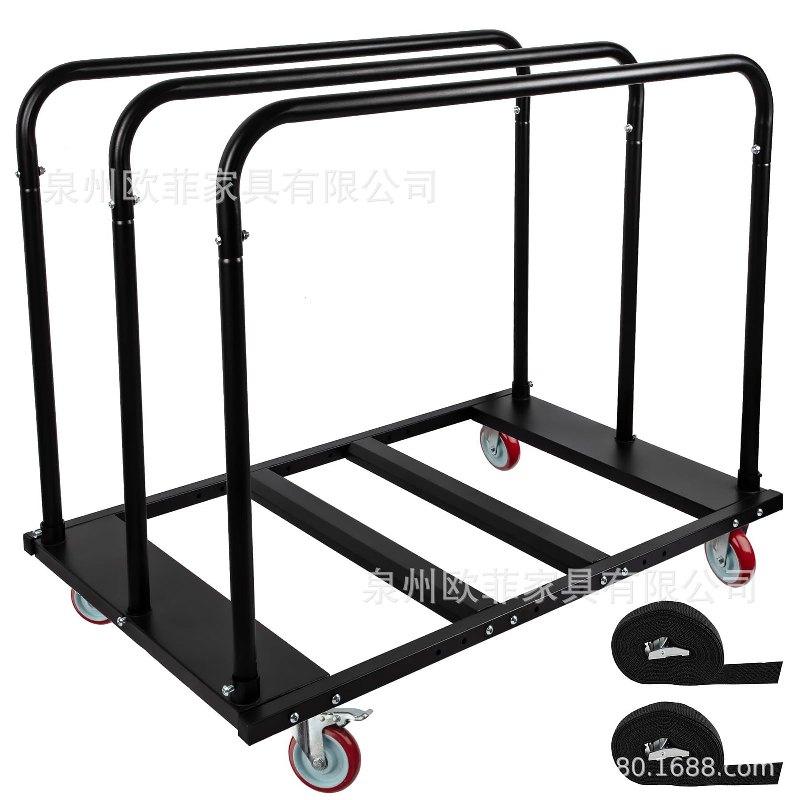 golytefs Folding Table Cart Heavy Duty Table Dolly with Pu Swivel Wheels 1800 Lbs Drywall Dolly Cart for Party Events Hotel Factory Warehouse