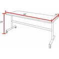 thumbnail image 3 of Mobile Training Table 48 Inch - Flip Top Conference Table with Wheels - Adjustable Office & Classroom Table - Maple Finish, 3 of 6